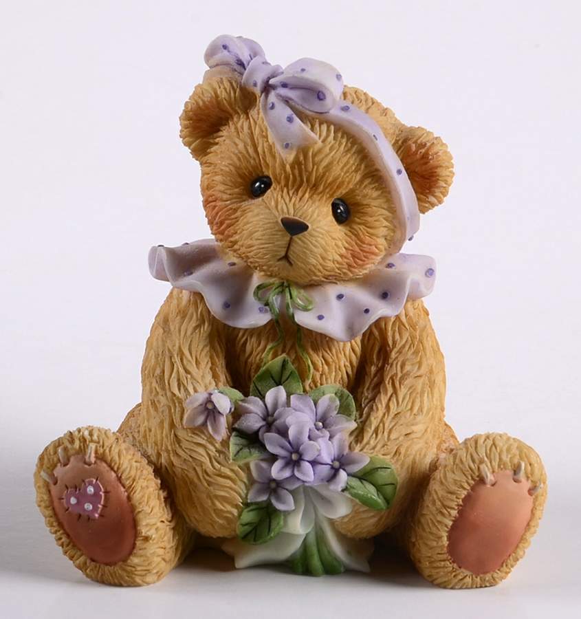 Cherished Teddies Violet-A Faithful Friend Will Always - With Box Bx383 by Enesco-1