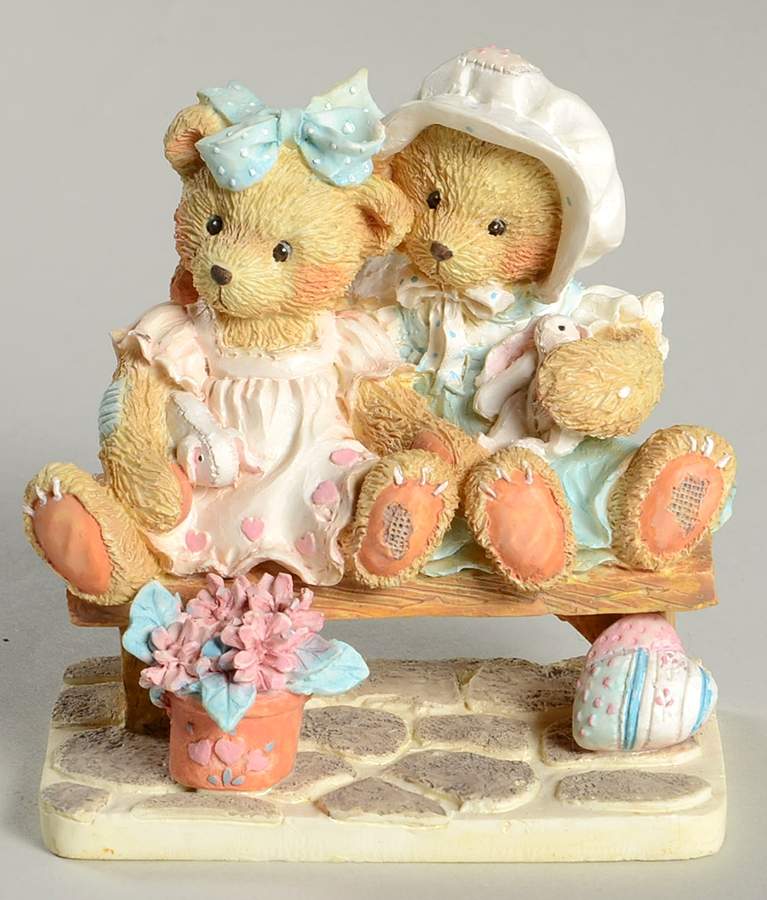 Cherished Teddies Tracie And Nicole-Side By Side With Frie - No Box by Enesco-1