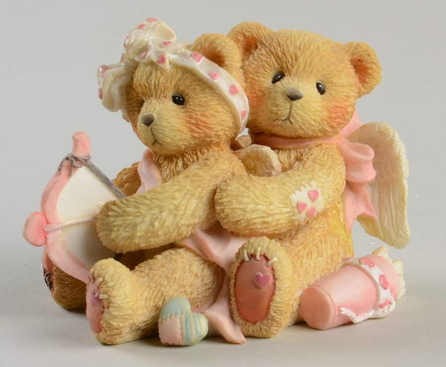 Cherished Teddies Valentine's Cupid Pair-Aiming For Your Heart - Boxed by Enesco-1