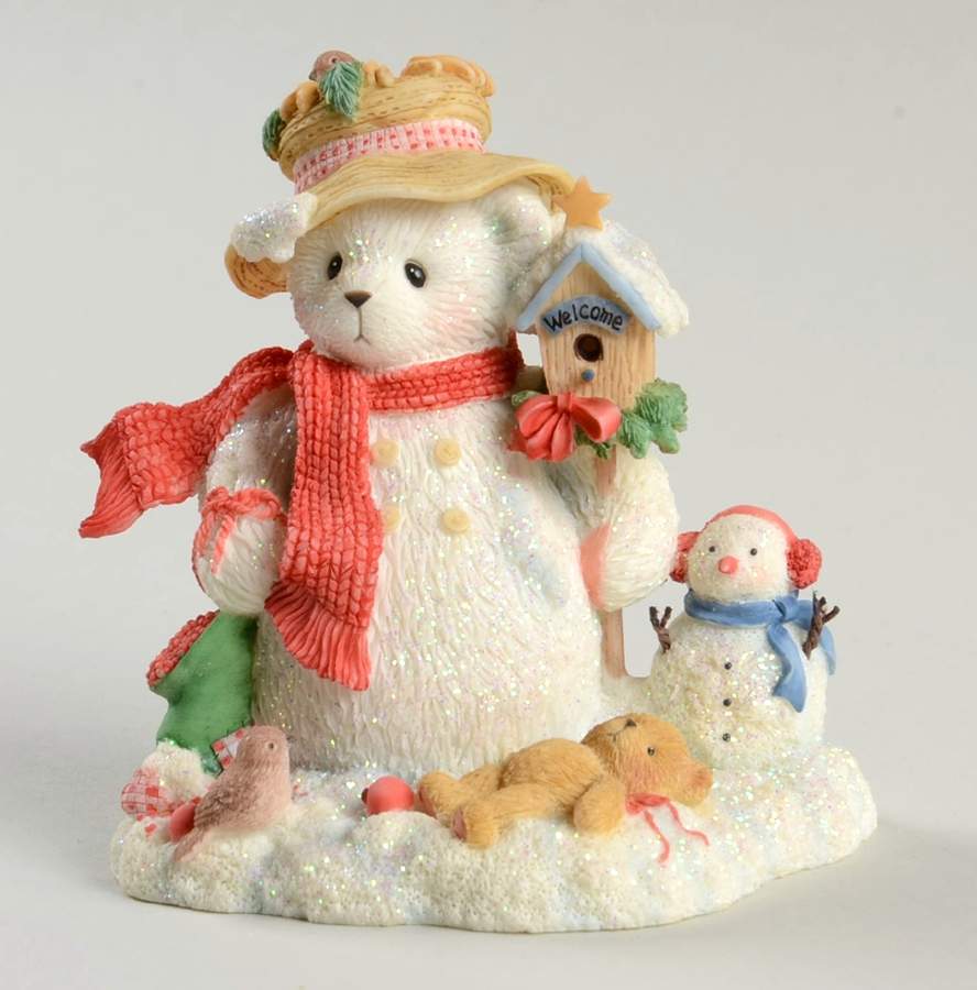 Cherished Teddies Snow Bears Merry- In The Neadow We Can Build A Snow - Boxed by Enesco-1