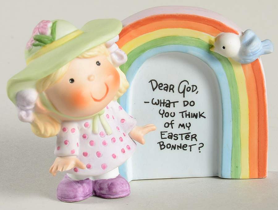 Dear God Kids Girl-What Do You Think Of My Easter Bonn - Boxed by Enesco-1
