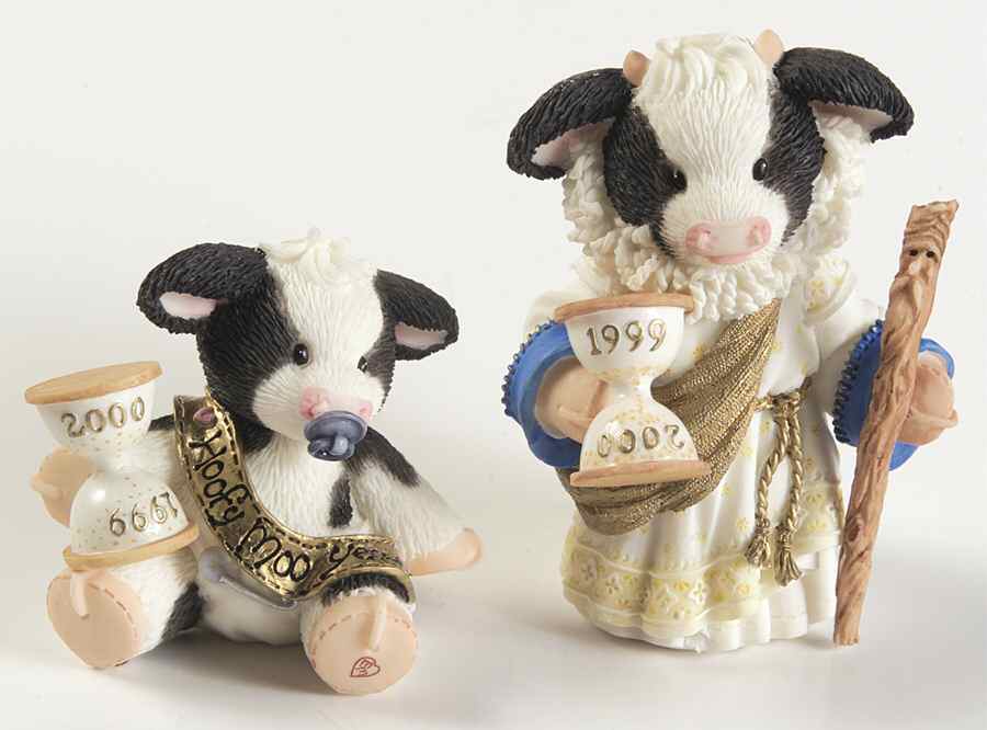 Mary's Moo Moos Hoofy New Year(Set Of 2) - Boxed by Enesco-1
