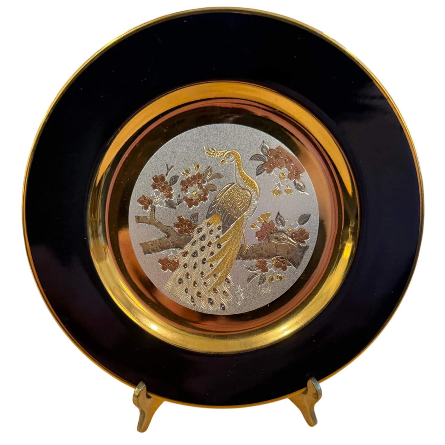 Chokin Art Small Peacock In Tree - No Box by Expressive Designs-1