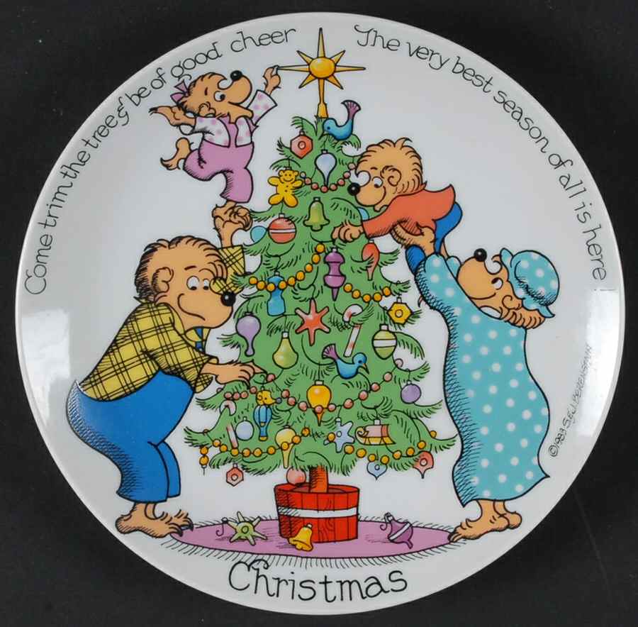 Berenstain Bears Christmas Plate Come Trim The Tree - No Box by Ebeling & Reuss (Erp)-1