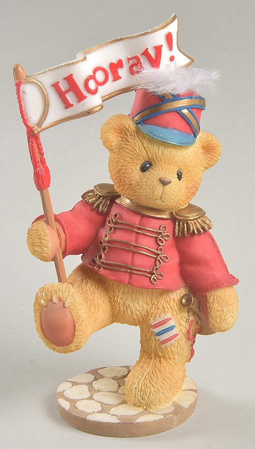 Cherished Teddies Collector Club Figures Lanny-With Red Letter Flag - No Box by Enesco-1