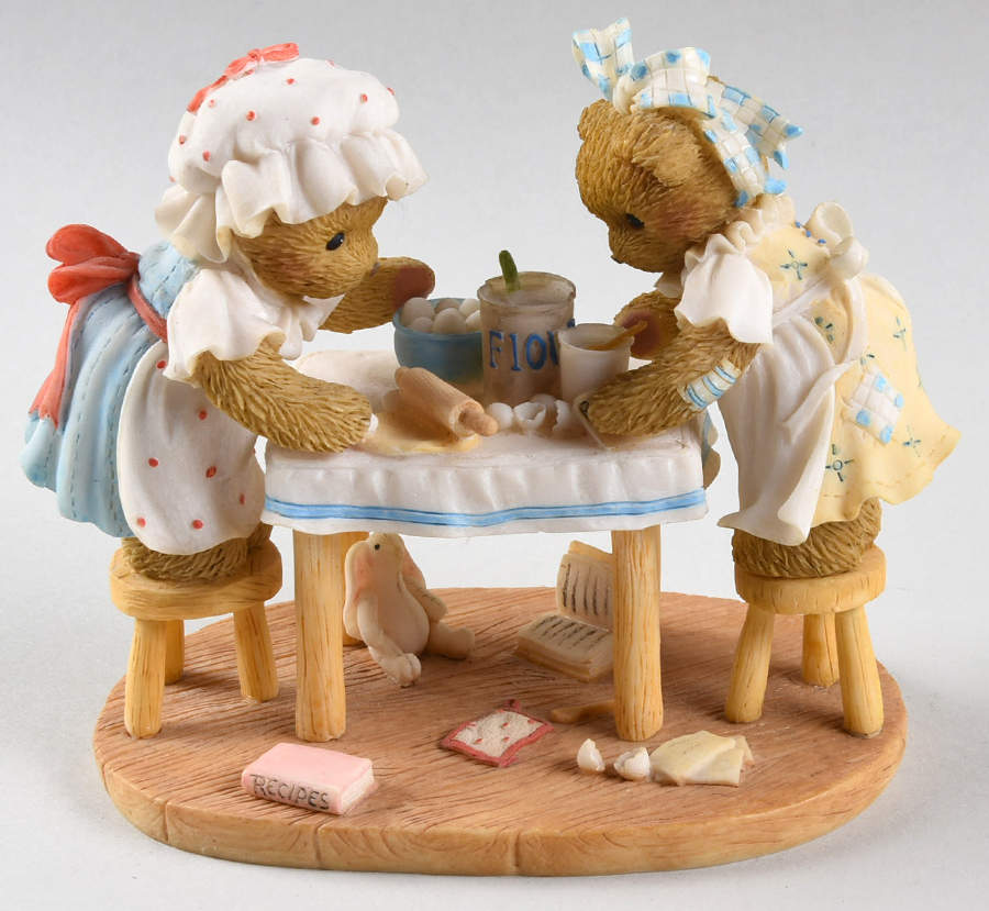 Cherished Teddies Collector Club Figures Camy & Emmie, Cooking Up Some Fun - No Box by Enesco-1