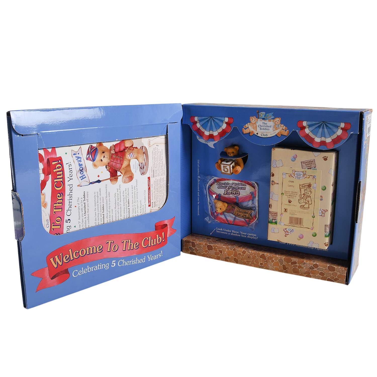 Cherished Teddies Collector Club Figures Lanny - Welcome To The Club Set - Boxed by Enesco-1