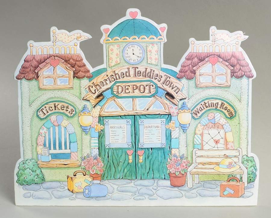Cherished Teddies Collector Club Figures Cherished Teddies Town Depot Easel - No Box by Enesco-1
