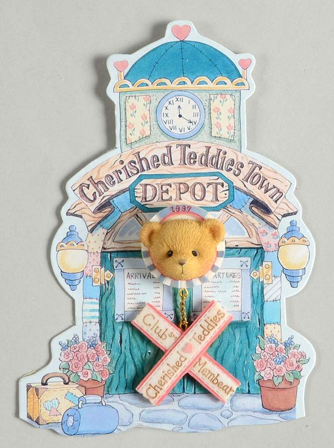 Cherished Teddies Collector Club Figures Club Membearship Pin - No Box by Enesco-1