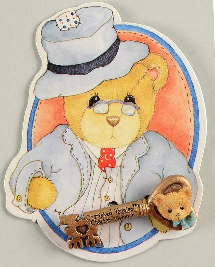 Cherished Teddies Collector Club Figures Charter Member Key - No Box 42 by Enesco-1