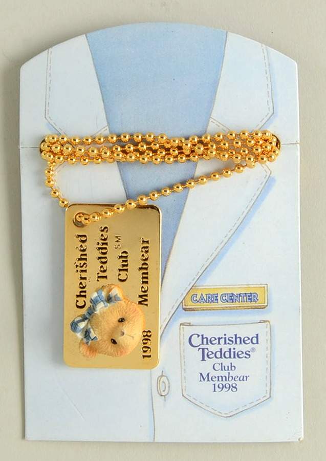Cherished Teddies Collector Club Figures Club Membership Necklace-1998 - No Box by Enesco-1