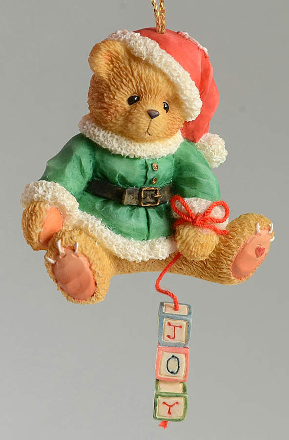 Holiday Dangling Blocks-Cherised Teddies Joy Blocks-Ornament - Boxed by Enesco-1