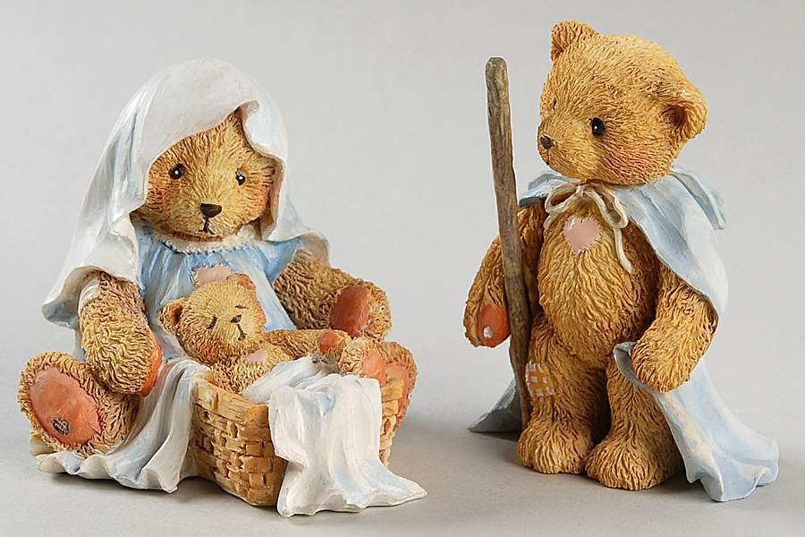 Cherished Teddies Nativity Josh, Maria & Baby-2 Pc Boxed Set - With Box by Enesco-1