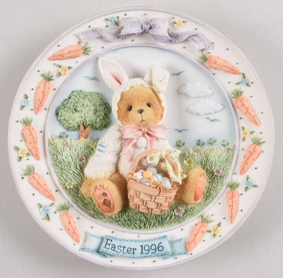 Cherished Teddies Easter-Plate Some Bunny Loves You - With Box by Enesco-1