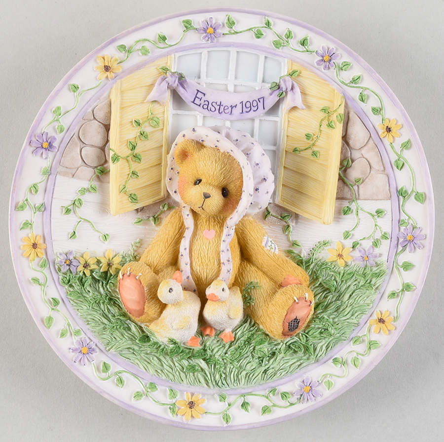 Cherished Teddies Easter-Plate Springtime Happiness - Boxed by Enesco-1