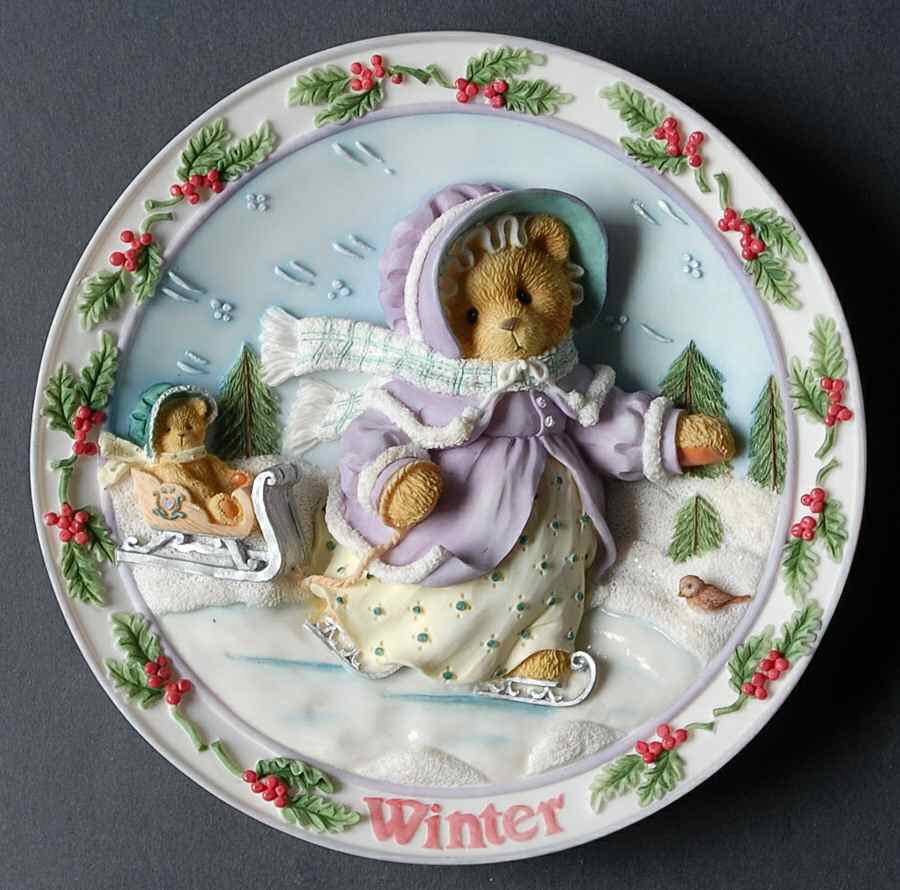 Cherished Seasons Plates Winter - Boxed by Enesco-1