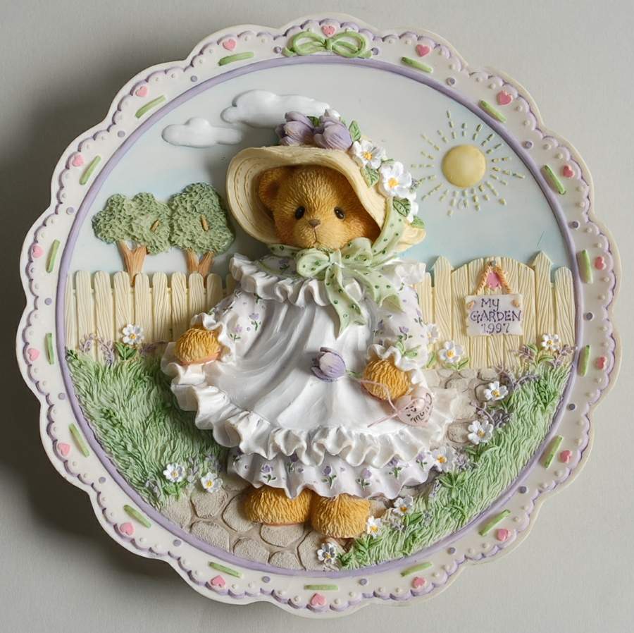 Mother's Day Plate-Cherised Teddies Mother's Day-Our Love Is Ever-Blooming - No Box by Enesco-1
