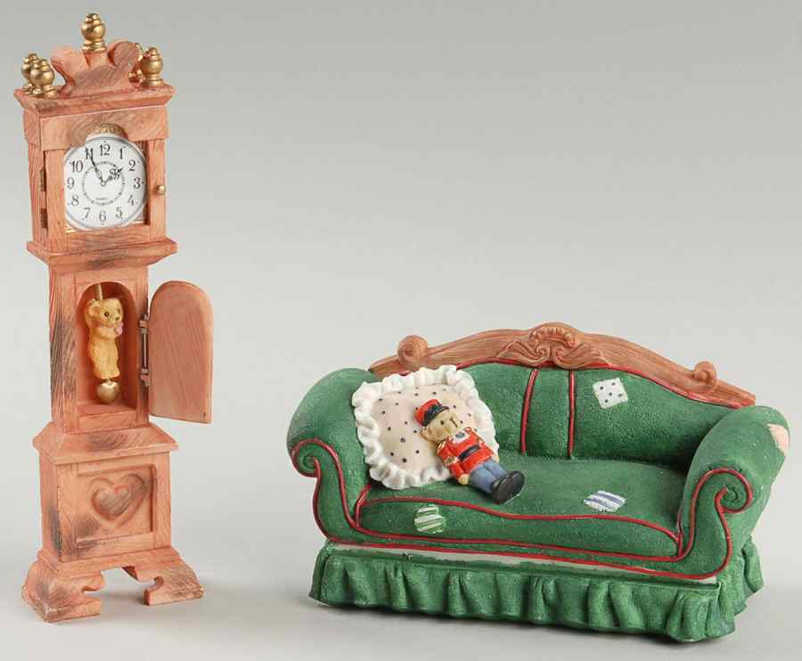 Nutcracker Suite Grandfather Clock And Sofa - Boxed by Enesco-1