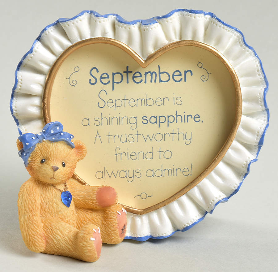 Birthstone Photoframes-Cherished Teddies September  - No Box by Enesco-1
