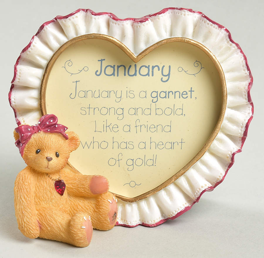 Birthstone Photoframes-Cherished Teddies January - No Box by Enesco-1