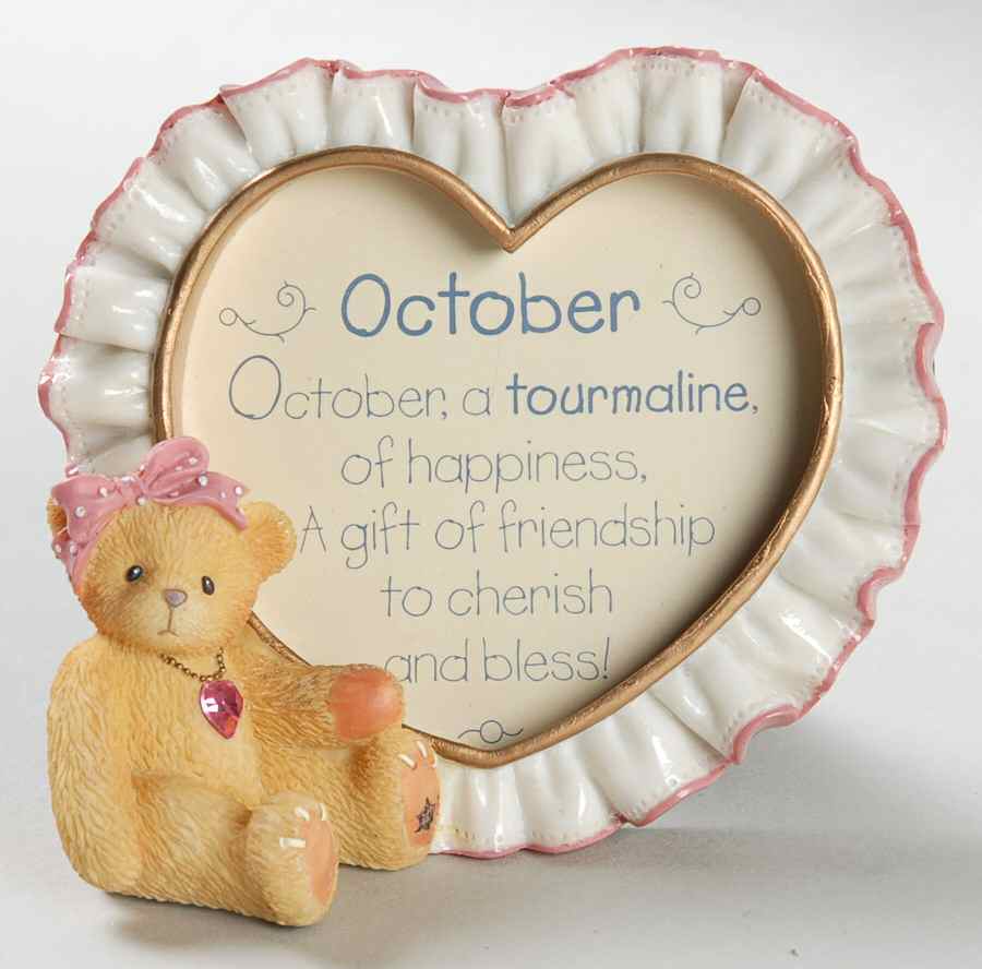 Birthstone Photoframes-Cherished Teddies October - Boxed by Enesco-1