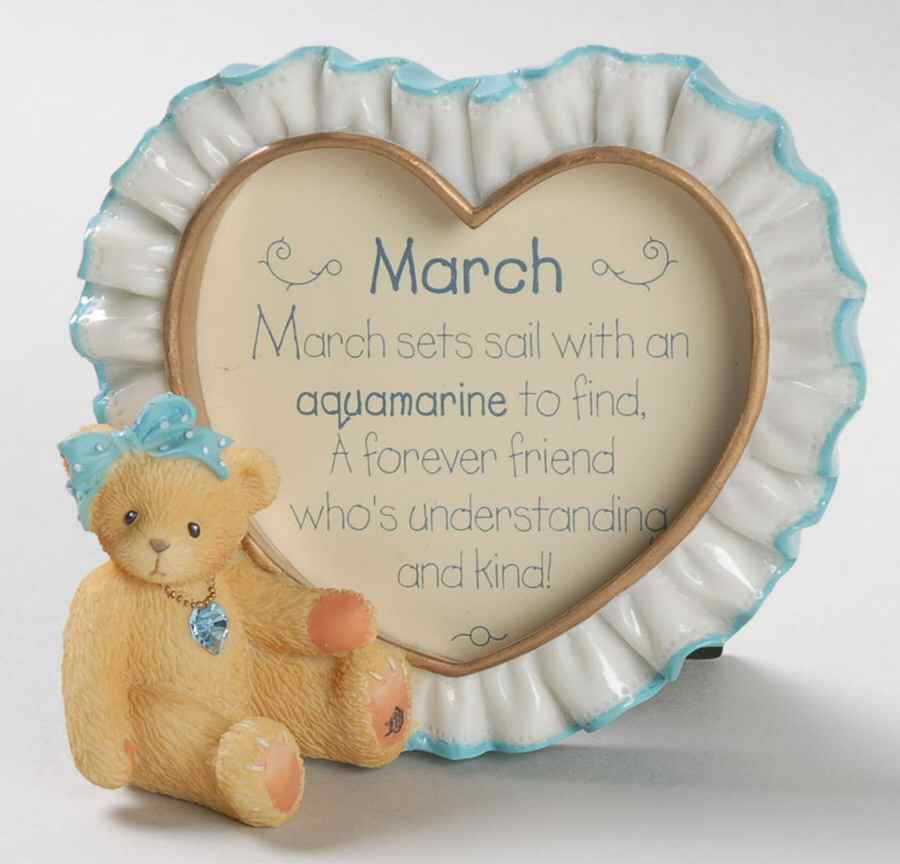 Birthstone Photoframes-Cherished Teddies March - No Box by Enesco-1