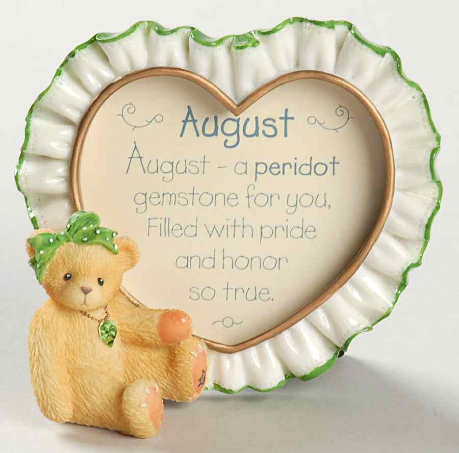 Birthstone Photoframes-Cherished Teddies August - Boxed by Enesco-1