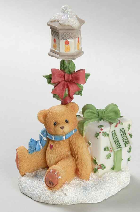 Santa Express Street Lamp With Bear - Boxed by Enesco-1