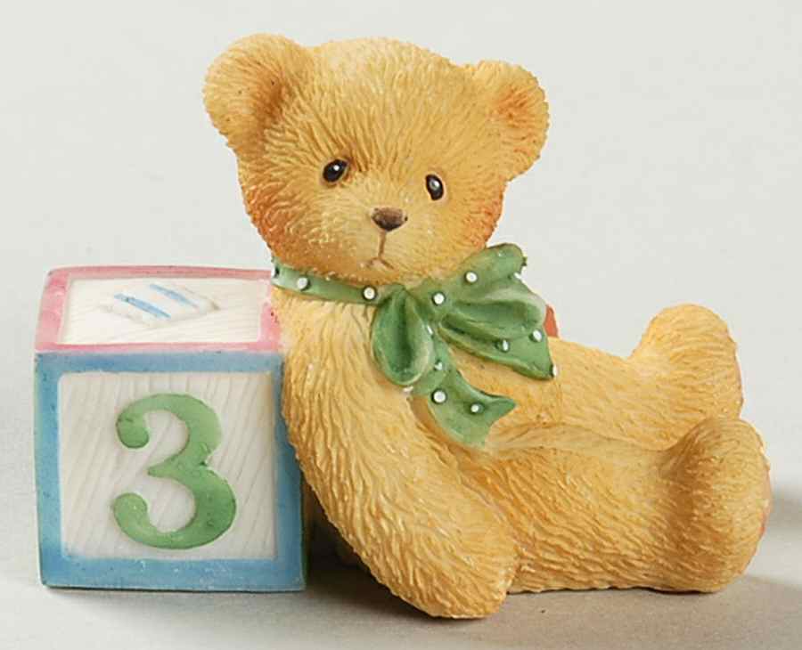 Count on Me-Cherished Teddies Bear With Number 3 - No Box by Enesco-1