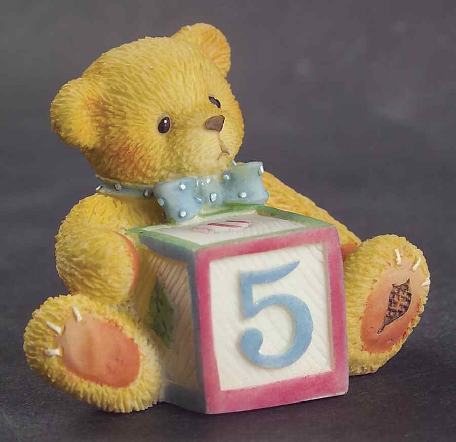 Count on Me-Cherished Teddies Bear With Number 5 - No Box by Enesco-1