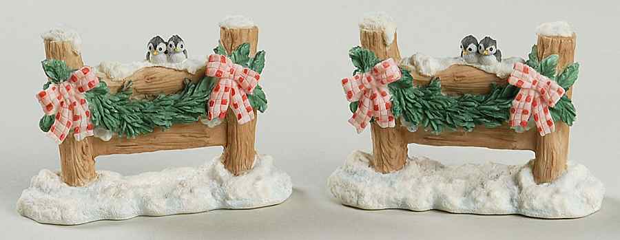 Mary's Moo Moos Christmas Outdoor Fence With Birds - No Box 42 by Enesco-1