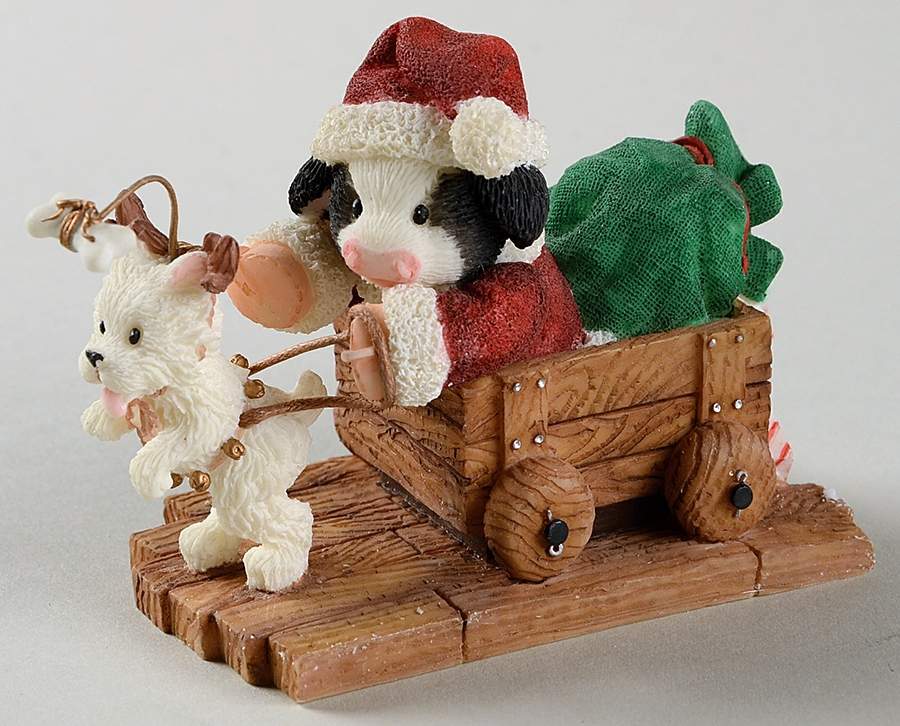Mary's Moo Moos Christmas Making A Special Delivery - Boxed by Enesco-1