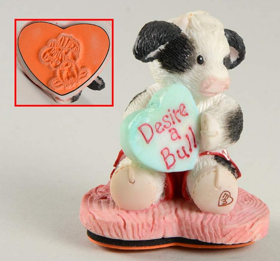 Mary's Moo Moos Valentine Desir-A-Bull Stamp-Stamp Only - Boxed by Enesco-1