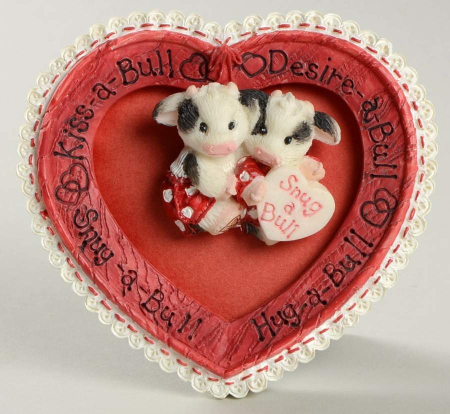 Mary's Moo Moos Valentine Snug-A-Bull Photo Frame-Set Of 2 - No Box by Enesco-1