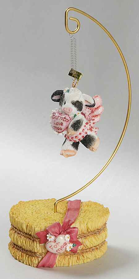 Mary's Moo Moos Christmas Ornament Born To Love-Girl With Heart - Boxed by Enesco-1