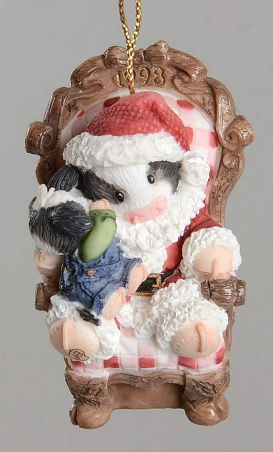 Mary's Moo Moos Christmas Ornament Santa With Child - Boxed by Enesco-1