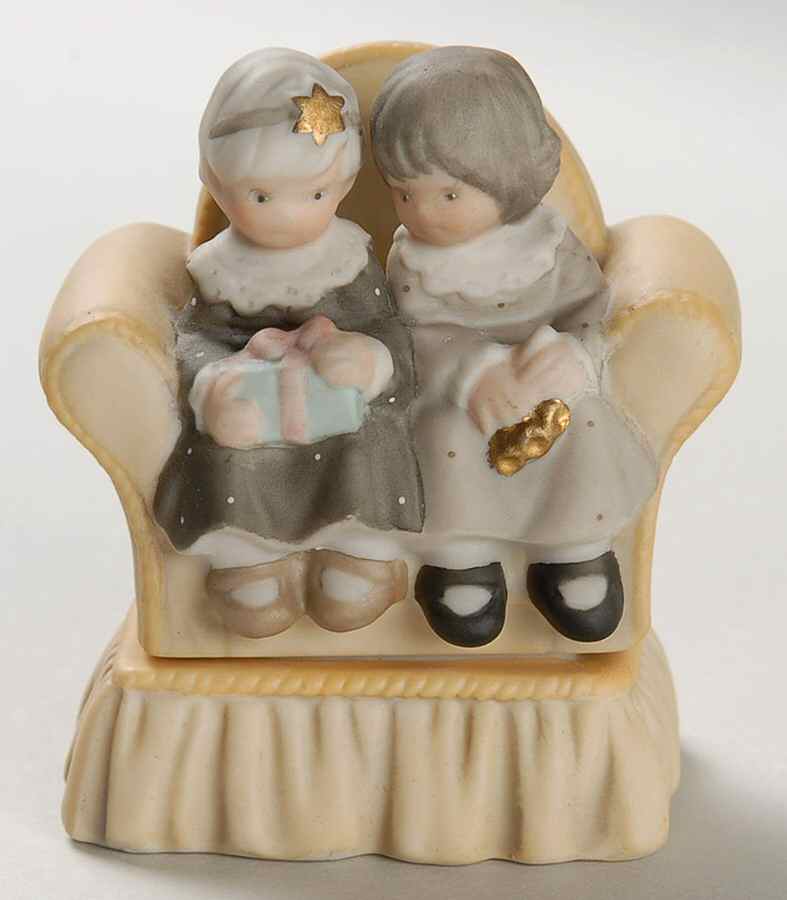 Pretty As A Picture  Two Girls Sitting On Sofa-Box - Boxed by Enesco-1