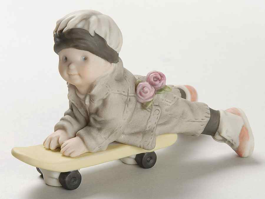Pretty As A Picture  Boy On Skate Board - No Box by Enesco-1