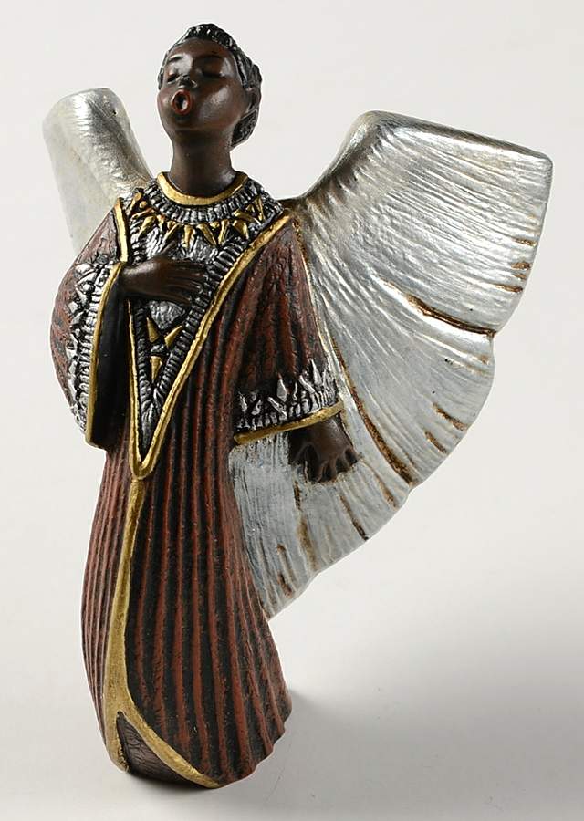 Mahogany Miracle Nativity Angel - Boxed by Enesco-1