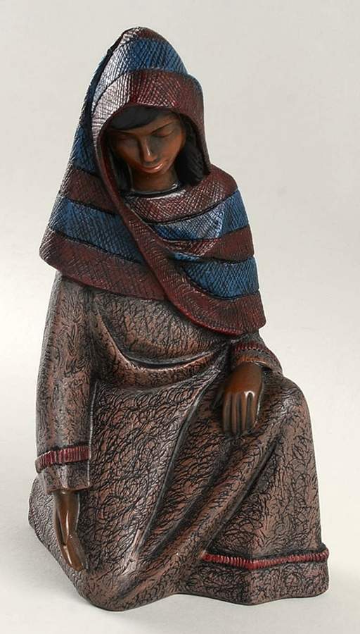 Mahogany Miracle Nativity Mary-Large - No Box by Enesco-1