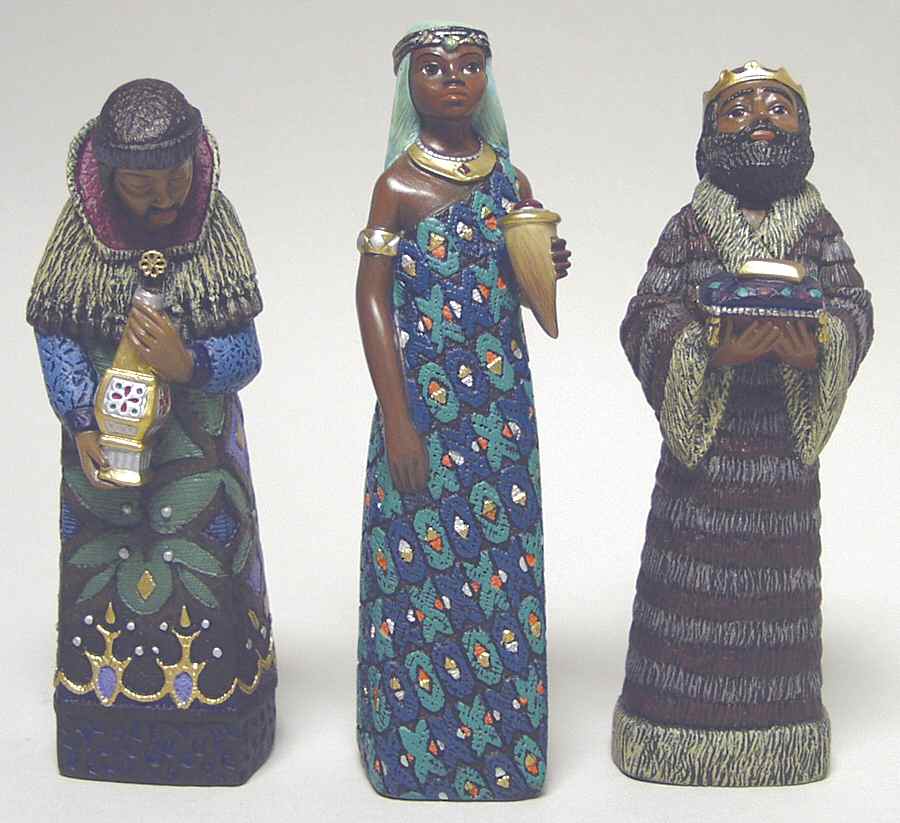 Mahogany Miracle Nativity Wismen-Boxed Set Of 3 - Boxed by Enesco-1