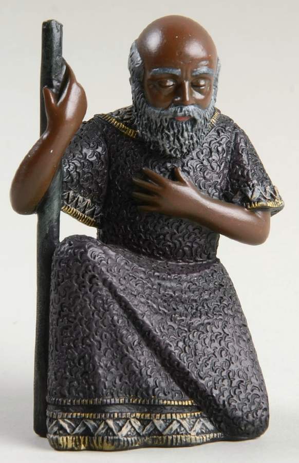 Mahogany Miracle Nativity Shepherd Kneeling - No Box by Enesco-1