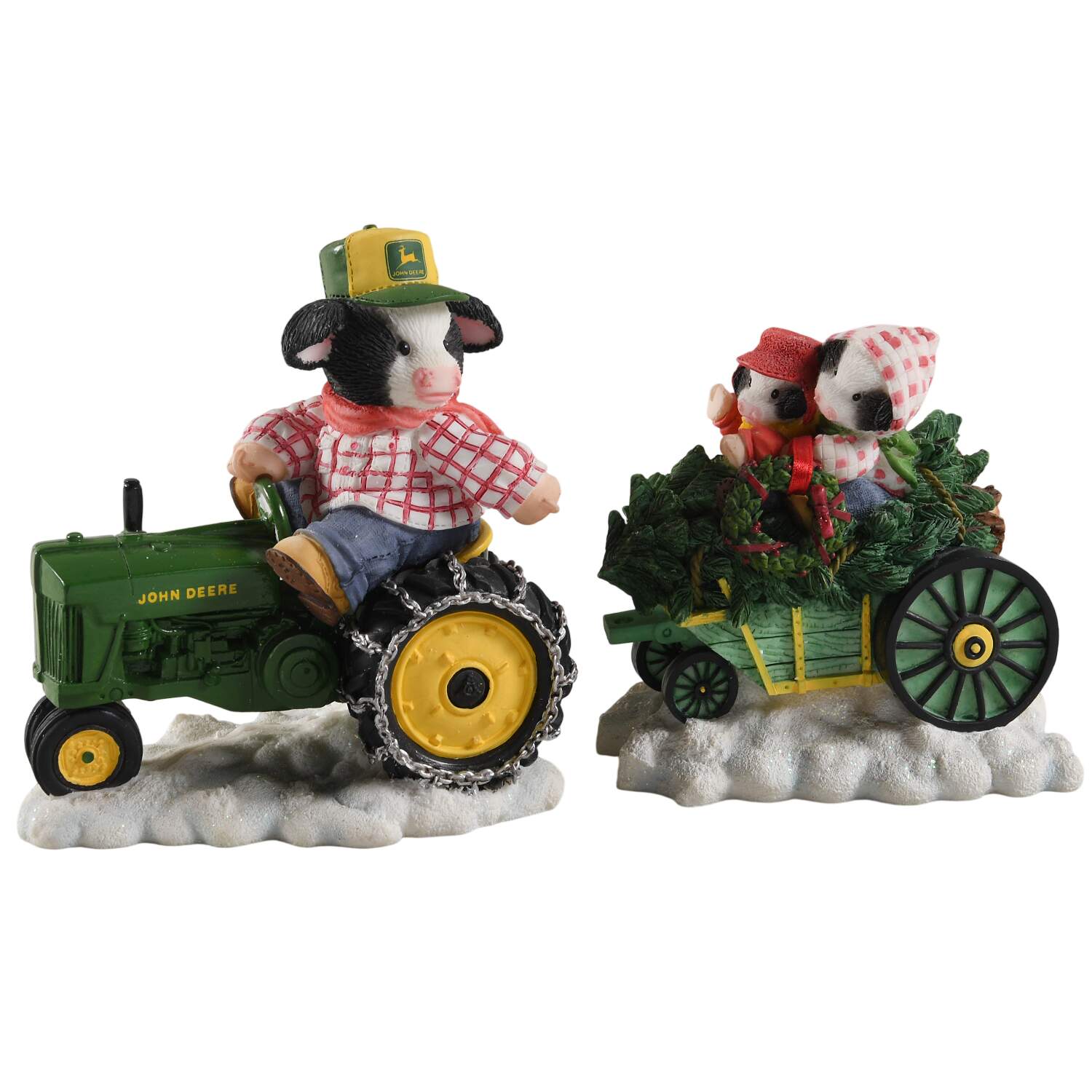 John Deere The Deere-St Tree For Moo & Me-Set Of 2 - No Box by Enesco-1