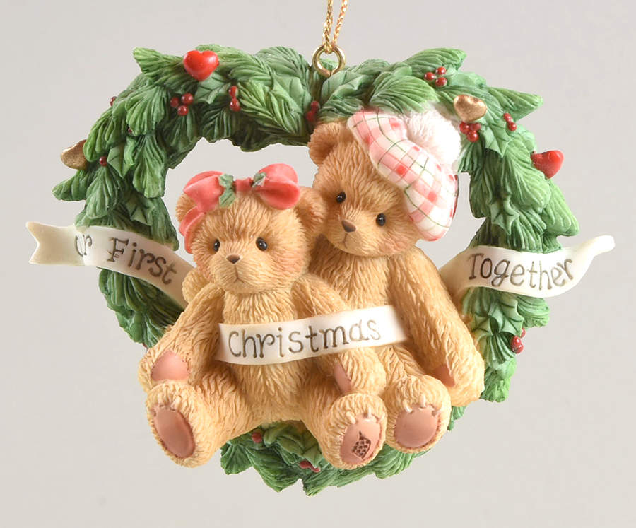 Cherished Teddies Ornament Two Bears Hugging In Heart - No Box by Enesco-1