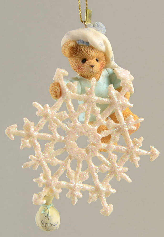 Cherished Teddies Ornament Snowflake Bear With Bag Of Snow - No Box by Enesco-1