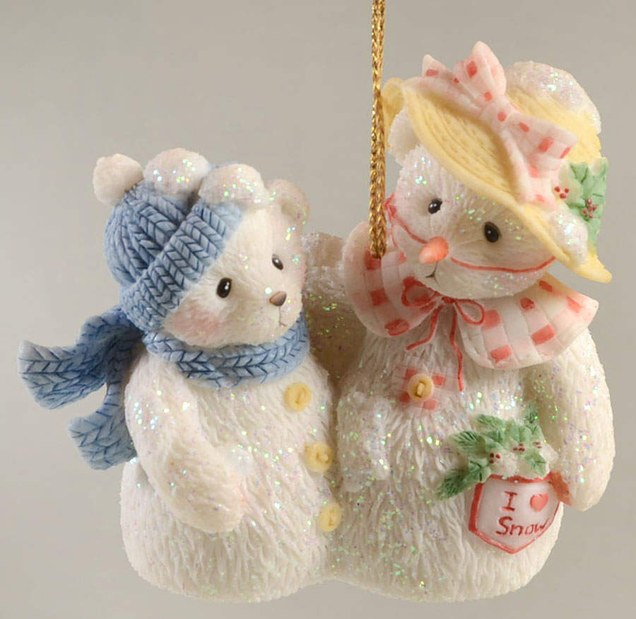 Cherished Teddies Ornament Snowbears With Hats, Parade Of Gifts - Boxed by Enesco-1
