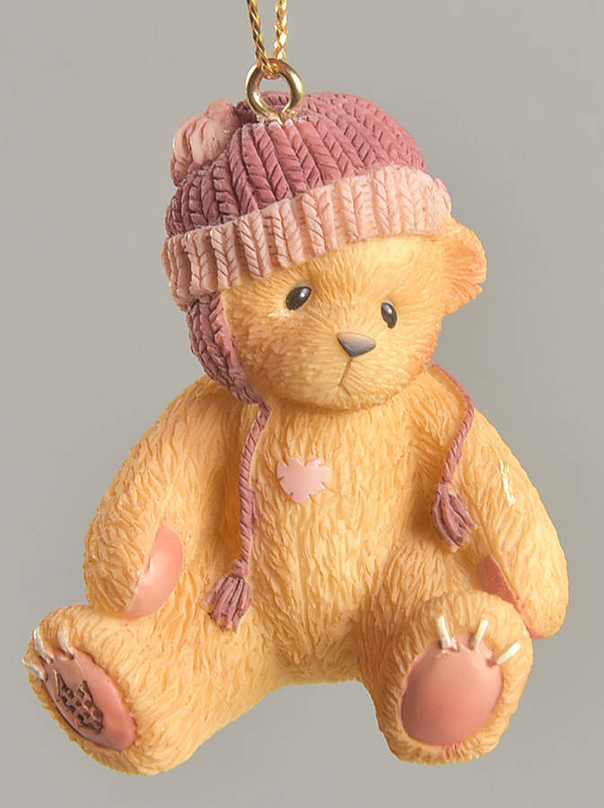 Cherished Teddies Ornament Bear With Red Hat & Scarf - No Box by Enesco-1