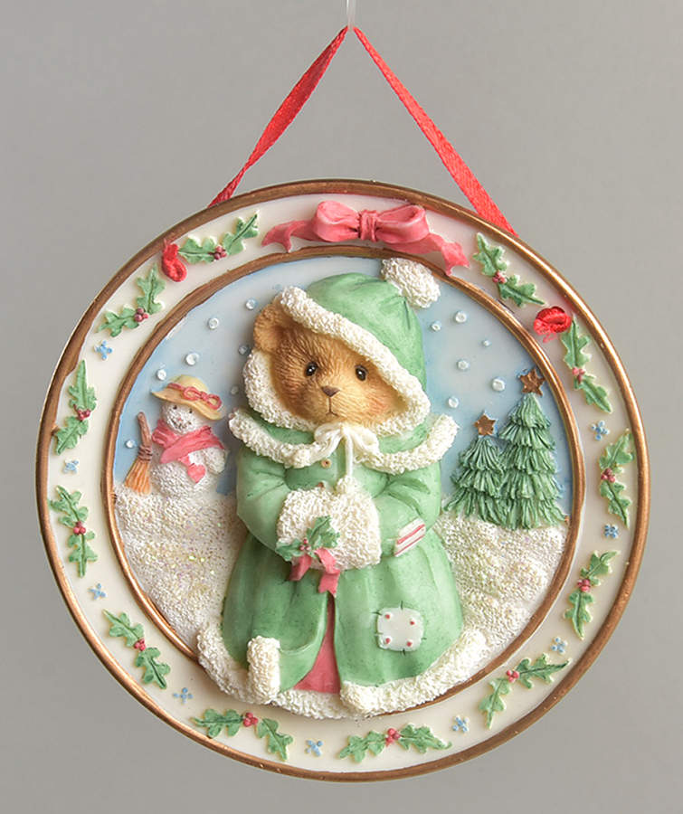 Cherished Teddies Ornament The Season Of Joy-Sculpted Plate - No Box 60 by Enesco-1