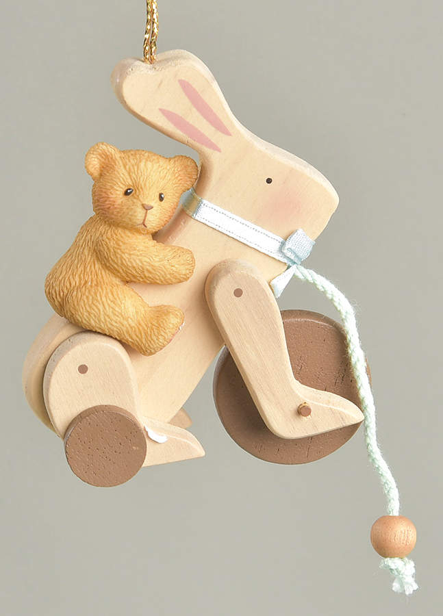 Cherished Teddies Ornament Antique Toy Bunny With Bear - Boxed by Enesco-1