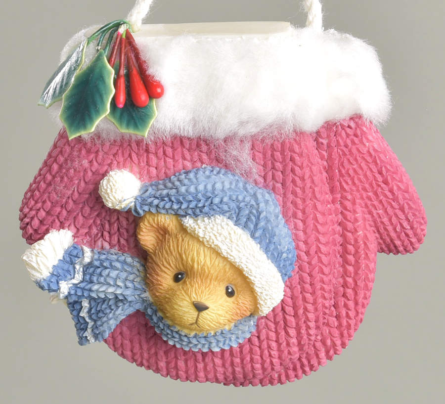 Wet Mittens Burgundy  Mitten  - No Box by Cherished Teddies-1